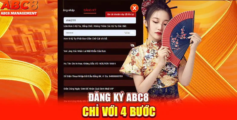 04 bước đăng ký abc8 đơn giản